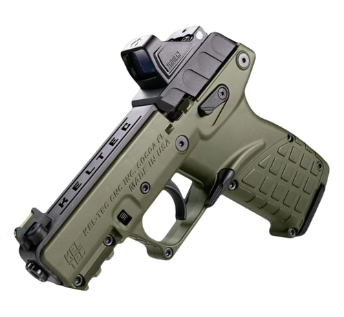 Kel-Tec P17BGRNOPTIC P17  22 LR 16+1 3.80" w/Optic & Holster Green                                                                                                                                      