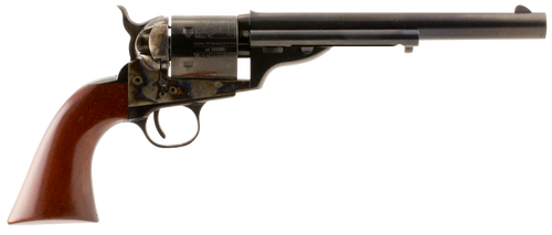 Taylors & Company 550695 1872 Open Top Uberti 38 Special 6 Shot 7.50" Blued Octagon Barrel, Blued Engraved Cylinder, Color Case Hardened Steel Frame, Walnut Army Style Grip, Exposed Hammer            