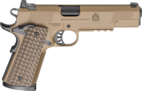 Springfield Armory PC9125LRCB 1911 TRP  45 ACP 8+1 5" Black Match Grade Barrel, Coyote Brown Cerakote Serrated Carbon Steel Slide & Frame w/Picatinny Rail & Beavertail, VZ Hydra G10 Grip              