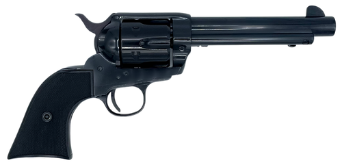 Taylors & Company  1873 Pietta 45 Colt (Long Colt) 6 Shot 5.50" Overall Blued Steel Round Barrel, Cylinder & Frame, Black Checkered Plastic Navy Grip, Exposed Hammer                                   
