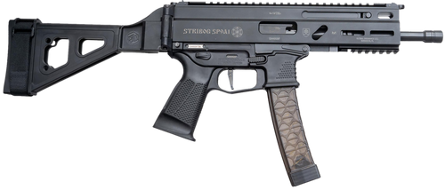 Grand Power 850003223056 SP9A1 Stribog 9mm Luger 30+1 8" Black Threaded Barrel M-LOK Handguard Black Aluminum Picatinny Rail Receiver SB Tactical Brace, Black Polymer Grip, Thread Protector           