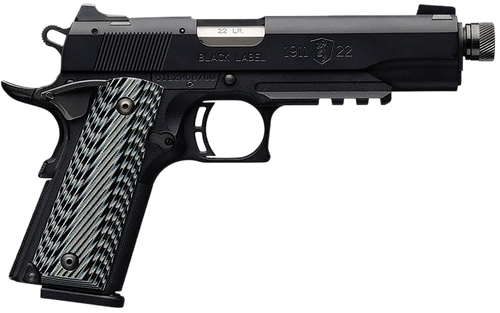 Browning 051820490 1911-22 Black Label SR Full Size 22 LR 10+1, 4.88" Stainless Steel Threaded Barrel, Matte Black Serrated Slide & Polymer Frame w/Beavertail & Picatinny Rail                         