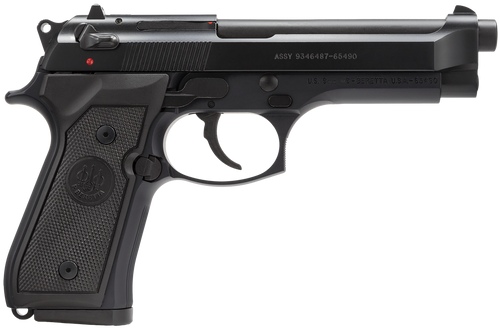 Beretta USA J92M9A0CA M9 *CA Compliant Full Size Frame 9mm Luger 10+1, 4.90" Steel Barrel, Black Bruniton Serrated Steel Slide & Aluminum Frame w/Beavertail, Ambidextrous                              