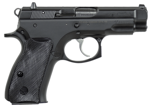 CZ-USA 01190 75  Compact 9mm Luger 10+1 3.75" Black Steel Barrel & Serrated Slide, Black Polycoat Steel Frame w/Beavertail, Black Plastic Grip, Right Hand                                              