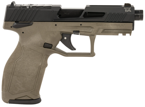 Taurus 1-2TX22P141O-10 TX22 T.O.R.O. 22 LR 10+1 4.60" Matte Black Threaded Barrel, Black Hard Coat Anodized Optic Ready/Serrated Slide, OD Green Polymer Frame w/Picatinny Rail, Textured Grip          