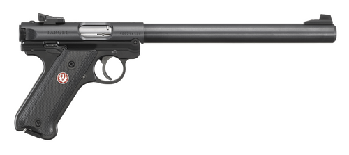 Ruger 40173 Mark IV Target 22 LR 10+1 10" Overall Blued Bull Barrel, Slide & Frame, Black Checkered Polymer Grips                                                                                       