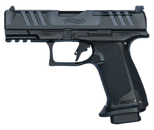 Walther Arms 4797056 PDP F-Series Pro E 9mm Luger 10+1 4" Black Steel Barrel, Black Optic Ready/Serrated Steel Slide, Black Polymer Frame w/Picatinny Rail, Interchangeable Backstrap Grip              