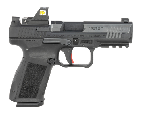 Canik HG5637OSVN Mete SF One Series w/Optic 9mm Luger 15+1 4.19" Black Barrel, Black Nitride Steel Serrated w/Optic Slide, Black Polymer Frame w/Beavertail & Picatinny Rail, Interchangeable Backstrap 