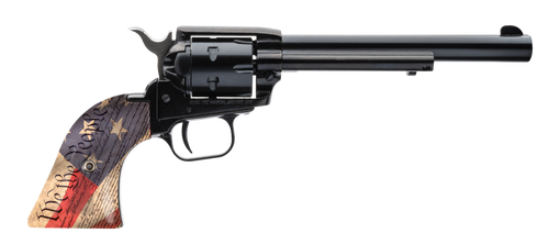 Heritage Mfg RR22B6-WTP Rough Rider  22 LR 6 Shot 6.50" 22 LR 6 Shot 6.50" Black Oxide Barrel & Cylinder, Black Steel Zinc Alloy Frame, We The People Grip, Exposed Hammer                              