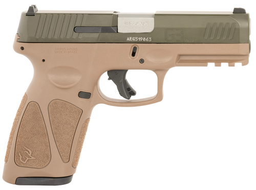 Taurus 1-G3B94BB G3  Full Size Frame 9mm Luger 17+1 4" Stainless Steel Barrel, Mil-Spec Green Cerakote Stainless Steel Serrated Slide, Brown Polymer Frame w/Picatinny Rail                             