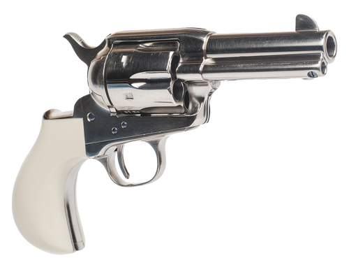 Cimarron CA346DOC Doc Holliday Thunderer Combo 45 Colt (LC) 6 Shot, 3.50" Nickel Barrel, Cylinder & Frame, White Birds Head Grips w/"Doc Holliday" Engraved In The Backstrap                            