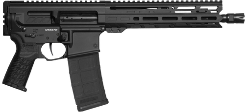 CMMG 30AC278AB Dissent MK4 300 Blackout 30+1 10.50", Black, Picatinny Brace Adapter, 9.60" M-LOK Handguard, Left Side Charging Handle, Zeroed Linear Comp, TriggerTech Trigger, Adj. Gas Block          