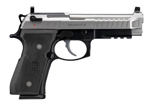 Beretta USA J92ELITE2G18 92G Elite LTT II Full Size Frame 9mm Luger 18+1 4.70" Inox Combat Target Crown Barrel, Inox Stainless Steel Optic Ready/Serrated Slide, Black Aluminum Frame w/Beavertail & Pic