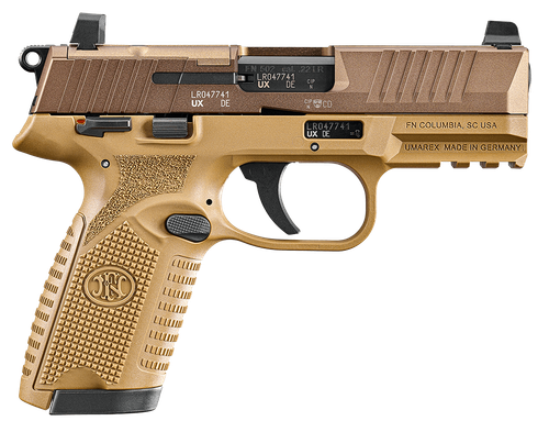 FN 66102318 502 MRD 22 LR 10+1 4" Black Target Crown Barrel, Flat Dark Earth Optic Ready/Serrated Slide, Flat Dark Earth Polymer Frame w/Picatinny Rail, Textured Grip, Ambidextrous                    