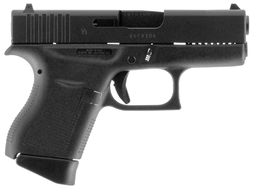Glock UI4350201 G43  Slim Sub-Compact Frame 9mm Luger 6+1 3.41" Black Steel Barrel, Matte Black Serrated Steel Slide, Black Polymer Frame, Textured Polymer Grip, Right Hand                            