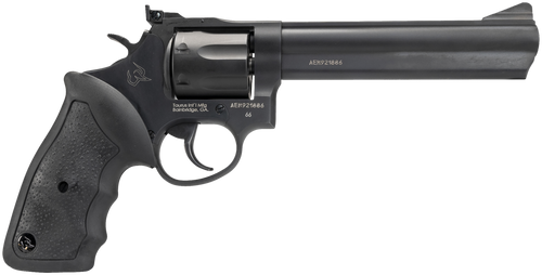 Taurus 2-660061 66  Medium 357 Mag/38 Special +P 7 Shot 6" Matte Black Oxide Alloy Steel Barrel, Cylinder & Frame, Black Finger Grooved Rubber Grip, Transfer Bar Safety, Exposed Hammer                