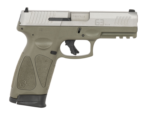 Taurus 1-G3B949O G3  Full Size 9mm Luger 17+1 4" Matte Stainless Steel Barrel & Serrated Slide, OD Green Cerakote Polymer Frame w/Picatinny Rail, Textured Grip                                         