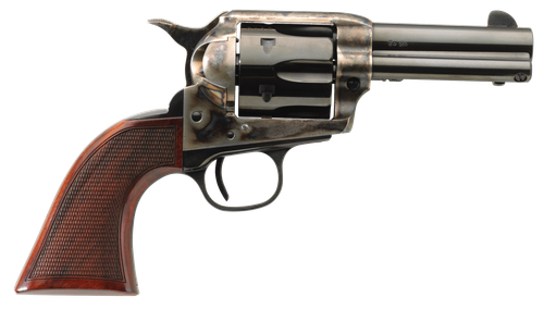 Taylors & Company 556217DE Short Stroke Runnin Iron Deluxe 45 Colt (LC) 6rd 3.50" Blued Cylinder & Barrel Color Case Hardened Steel Frame Checkered Walnut Grip (Taylor Tuned)                          