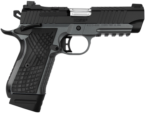 Kimber Mfg.,inc 3100015 KDS9C  9mm 15+1 4.09" KimPro Gray/Black Front and Rear Serrations Stainless Steel Black Crosshatch cut G-10 Grip                                                                