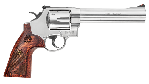 Smith & Wesson 150714 Model 629 Deluxe 44 Rem Mag or 44 S&W Spl Stainless Steel 6.50" Barrel & 6rd Cylinder, Satin Stainless Steel N-Frame, Textured Wood Grip                                          