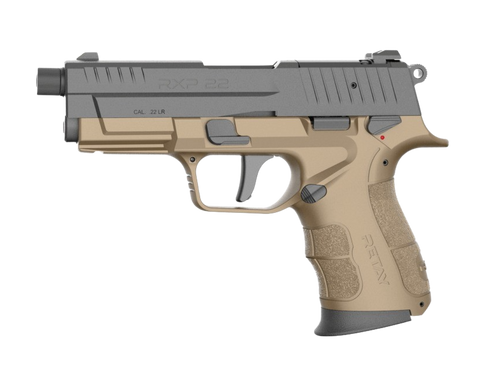 Retay USA RXP22FDEBLKS10TH RXP 22 LR 10+1 4" Threaded Barrel, Black Cerakote Optic Ready/Serrated Slide, Flat Dark Earth Cerakote Polymer Frame w/Accessory Rail, RMR/RMSc Footprint                    