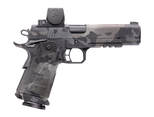 Cnc Firearms CNCSTEALTHWAR Kimber 1911 DS Warrior Stealth 9mm Luger 5.50" Multi-Cam Black Cerakote Stainless Steel Serrated w/Optic Slide, Multi-Cam Black Cerakote Frame w/ Accessory Rail, Carbon Fibe