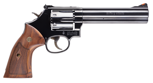 Smith & Wesson 150908 Model 586 Classic 357 Mag or 38 S&W Spl +P Blued Carbon Steel 6" Barrel, 6rd  Cylinder & Square Butt L-Frame, Wood Grip With S&W Medallions                                       