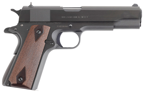 Colt Mfg O1970A1CS Government Series 70 45 ACP 7+1 5" Black National Match Barrel, Blued Carbon Steel Serrated Slide, Blued Carbon Steel Frame w/Beavertail, Rosewood Grip, Ambidextrous                