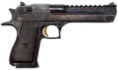 Magnum Research DE44CH Desert Eagle Mark XIX 44 Rem Mag 6" 8+1 Color Case Hardened Carbon Steel with Clear Cerakote Frame & Slide Walnut with Engraved Desert Eagle Logo Grip                           