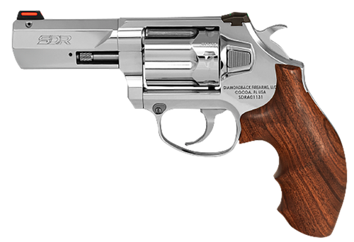 Diamondback DB075AS703 SDR  Sports South Exclusive 357 Mag/38 Special +P 6 Shot 3" Polished Stainless Steel Barrel, Cylinder & Frame, Hogue Wood Grip, Exposed Hammer                                   