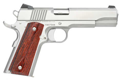 Dan Wesson 01889 Razorback  10mm Auto Caliber with 5" Match Grade Barrel, 8+1 Capacity, Overall Stainless Steel Finish, Beavertail Frame, Serrated Brushed Slide & Cocobolo Grip                        