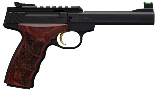 Browning 051533490 Buck Mark Plus 22 LR 10+1 5.50" Slab Side Barrel Matte Black Serrated Steel/Optic Ready Slide & Aluminum Frame Rosewood Finger Grooved Ultragrip DX Grip                             