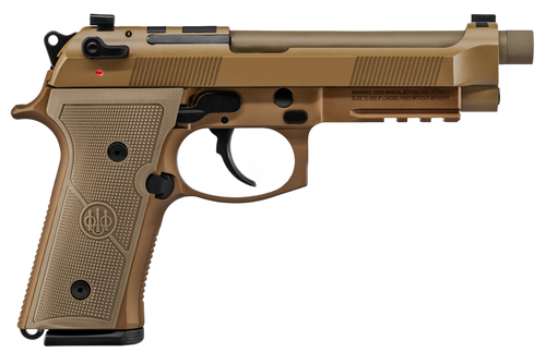 Beretta USA JS92M9A4G M9A4  9mm Luger 5.10" Threaded Barrel 10+1, Flat Dark Earth Cerakote Polymer Frame, Serrated Steel Optic Cut Slide, Polymer Grip & Decocker Safety                                