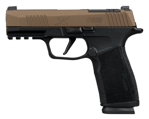Sig Sauer 365XCA9FBZXR3 P365 XMacro Compact 9mm Luger 17+1 3.70"  Bronze Cerakote w/Freedom Engraving Stainless Steel Optic Ready/Serrated Slide, Black Stainless Steel Frame w/Beavertail & Picatinny R