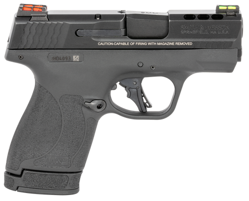 Smith & Wesson 13254 M&P Performance Center Shield Plus 9mm Luger 3.10" Ported Barrel 10+1 Or 13+1, Black Polymer Frame, Ported Armornite Slide, Fiber Optics Sights, Manual Safety                     