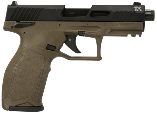 Taurus 1-2TX22141O-10 TX22  22 LR 10+1 4.60" Matte Black Threaded Barrel, Black Hard Coat Anodized Optic Ready/Serrated Slide, OD Green Polymer Frame w/Picatinny Rail, Textured Grip                   