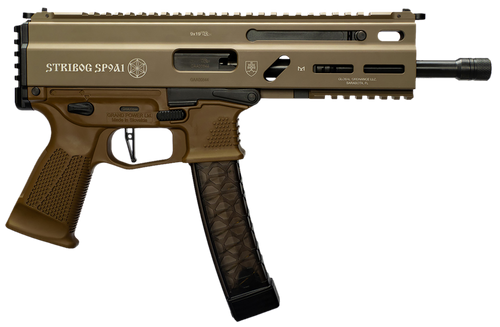 Grand Power 197892004763 SP9A1 Stribog 9mm Luger 30+1 8" Black Threaded Barrel, M-LOK Handguard, Flat Dark Earth Aluminum Picatinny Rail Receiver, FDE Polymer Grip, Thread Protector                   