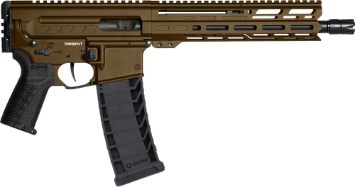 CMMG 94A8041MB Dissent MK4 9mm Luger 33+1 10.50", Midnight Bronze Rec, Picatinny Brace Adapter, 9.60" M-LOK Handguard, Left Side Charging Handle, Zeroed Linear Comp, TriggerTech Trigger               