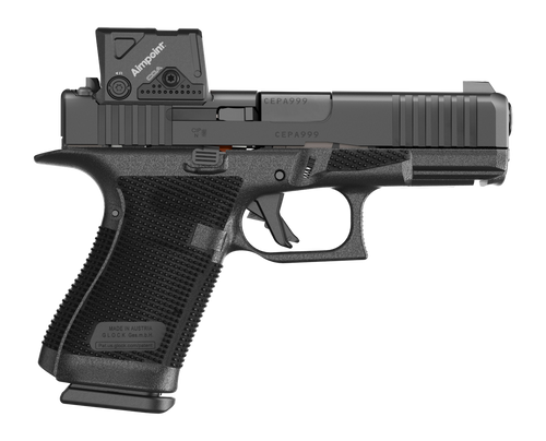 Glock P61950B03DC8A3 G19 Gen6 w/Aimpoint 9mm Luger 15+1 4.02" Black GMB Barrel, Black Steel Serrated w/Optic Slide, Black Polymer Frame w/Accessory Rail, Interchangeable Backstrap Grip, Aimpoint COA 3