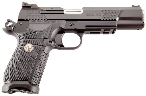 Wilson Combat EDCXLPR9A EDC X9L 9mm Luger 15+1 5" Black DLC Serrated Stainless Steel Slide, Black Aluminum Frame w/Beavertail & Picatinny Rail, Black G10 Starburst Grip                                