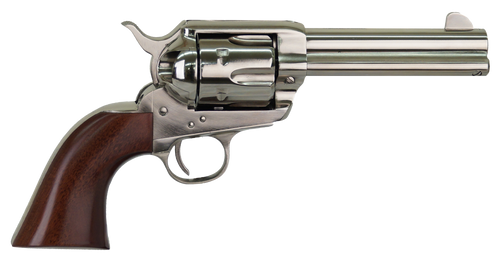 Cimarron PPP357N Pistolero  38 Special/357 Mag 6 Shot, 4.75" Nickel-Plated Steel Barrel, Cylinder & Frame, Wide Front Sight, Smooth Walnut Grip                                                         