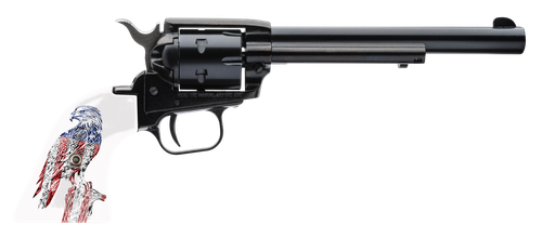 Heritage Mfg RR22B6-PE Rough Rider  22 LR 6 Shot 4.75" Black Oxide Steel Barrel  & Cylinder, Black Oxide Zinc Alloy Frame, Patriot Eagle Grip, Manual Safety, Exposed Hammer                            