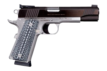 Colt Mfg O1072CS Custom Competition 9mm Luger 9+1 5" Stainless National Match Barrel, Blued Serrated Steel Slide, Stainless Steel Frame w/Beavertail, Black/Gray Scalloped G10 Grip, Ambidextrous       