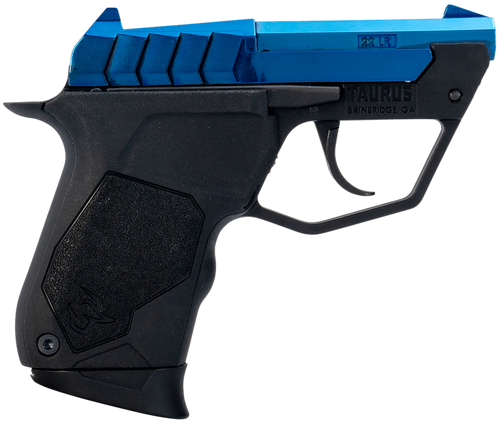Taurus 1-22TUC13BL 22TUC  Micro-Compact Frame 22 LR 9+1 2.50" Polished Blue PVD Steel Tip-Up Barrel, Blue PVD Serrated Stainless Steel Slide, Black Polymer Frame, Black Polymer Grip                   