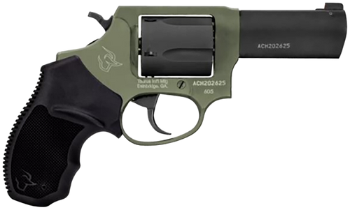 Taurus 260531F Defender 605  SA/DA 357 Mag/38 Special +P 5rd 3", Black Barrel/Cylinder, Sniper Green Frame, Black Hogue Rubber Grip, Fixed Front Sight                                                  