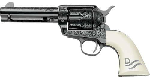 Pietta GW45RR434NMUI Great Western II Red River 45 Colt (Long Colt) 4.75" Ultra Ivory Engraved Grip                                                                                                     