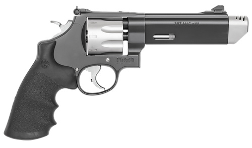 Smith & Wesson 170296 Performance Center Model 627 38 S&W Spl +P, 357 Mag 8rd 5" V-Comp Black Stainless Steel Barrel, Stainless Steel Cylinder, Black Stainless Steel Frame with Black Polymer Grip     