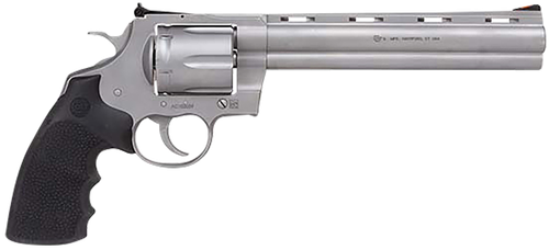 Colt Mfg PYTHONSM8RTS Python  357 Mag/38 Special 6 Shot 8" Bead Blasted Vent Rib Barrel, Cylinder & Frame, Black Rubber Grip, Exposed Hammer                                                            