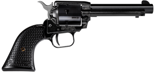 Heritage Mfg RR22MB4PG Rough Rider  22 LR/22 WMR 6 Shot, 4.75" Black Steel Barrel, Black Cerakote Zinc Alloy Frame, Black Cerakote Cylinder, Black Polymer Grip, Hammer/Thumb Safety, Exposed Hammer    