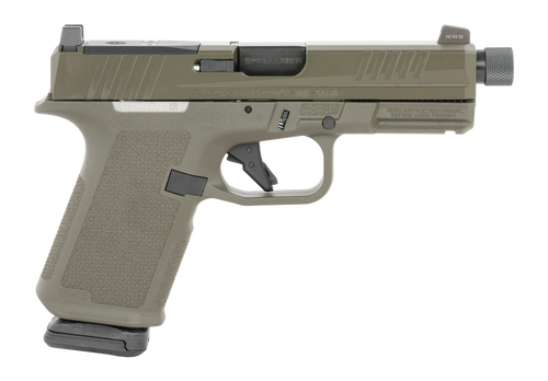 Ruger 19440 RXM  Sports South Exclusive Compact 9mm Luger 15+1 4" Black FNC Nitride Threaded Barrel, OD Green Alloy Steel Optic Ready/Serrated Slide, OD Green Polymer Frame w/Accessory Rail, Textured 
